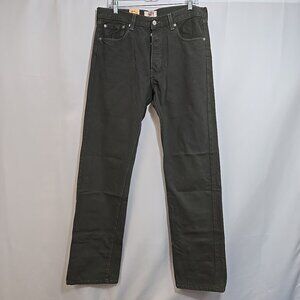 NWT Levis 501 Jeans Mens Size 33/34 (Actual 34/35) Straight Leg Button Fly Gray